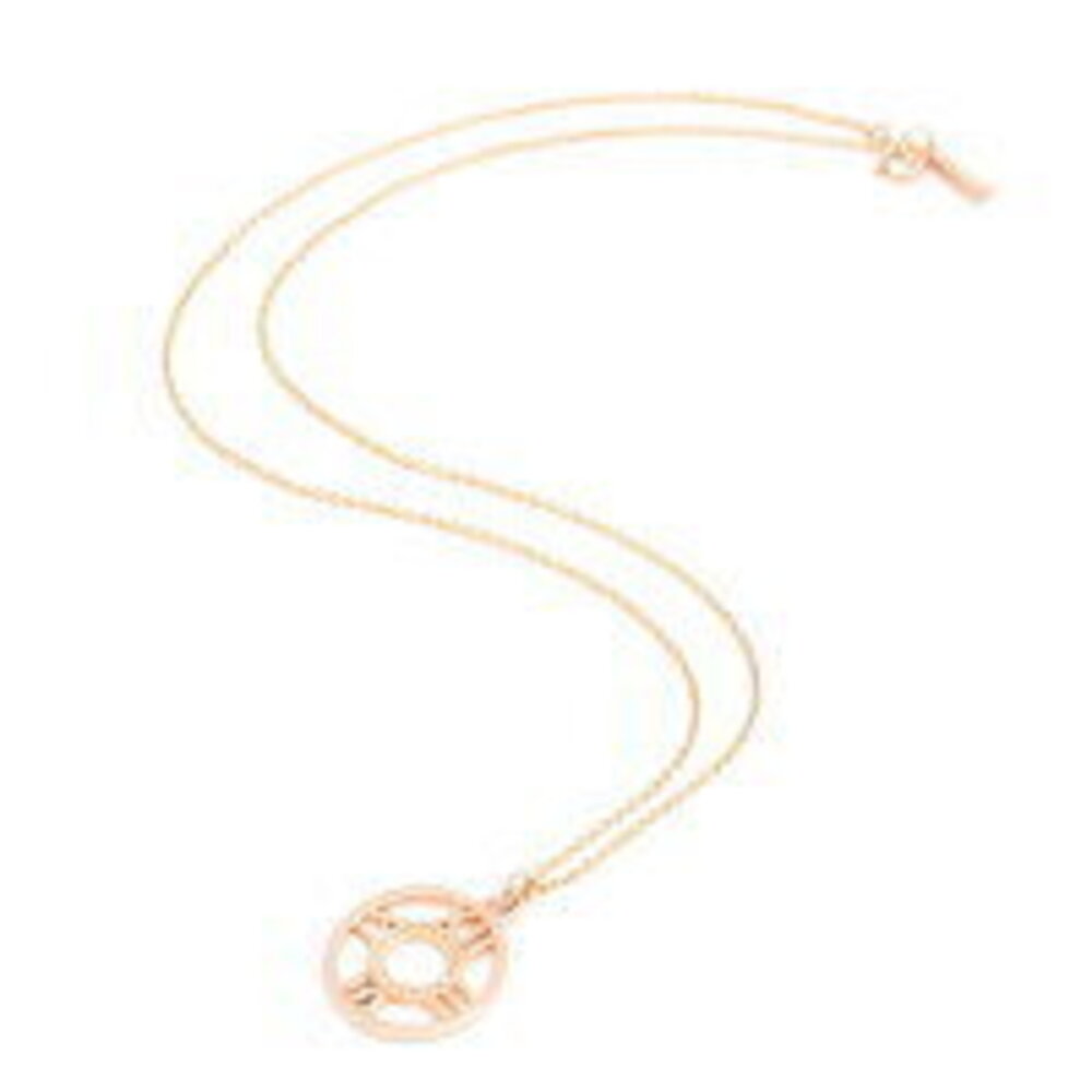 Tiffany Atlas Medallion Diamond Pendant Necklace Pink Gold - Picture 3 of 7